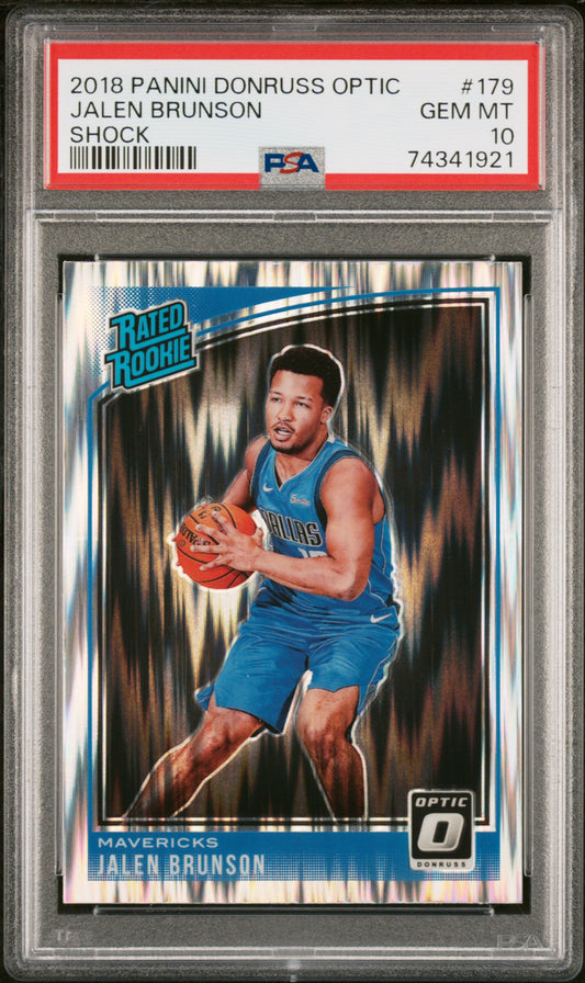Graded 2018 Panini Donruss Optic Jalen Brunson #179 Shock Rookie RC Basketball Card PSA 10 Gem Mint