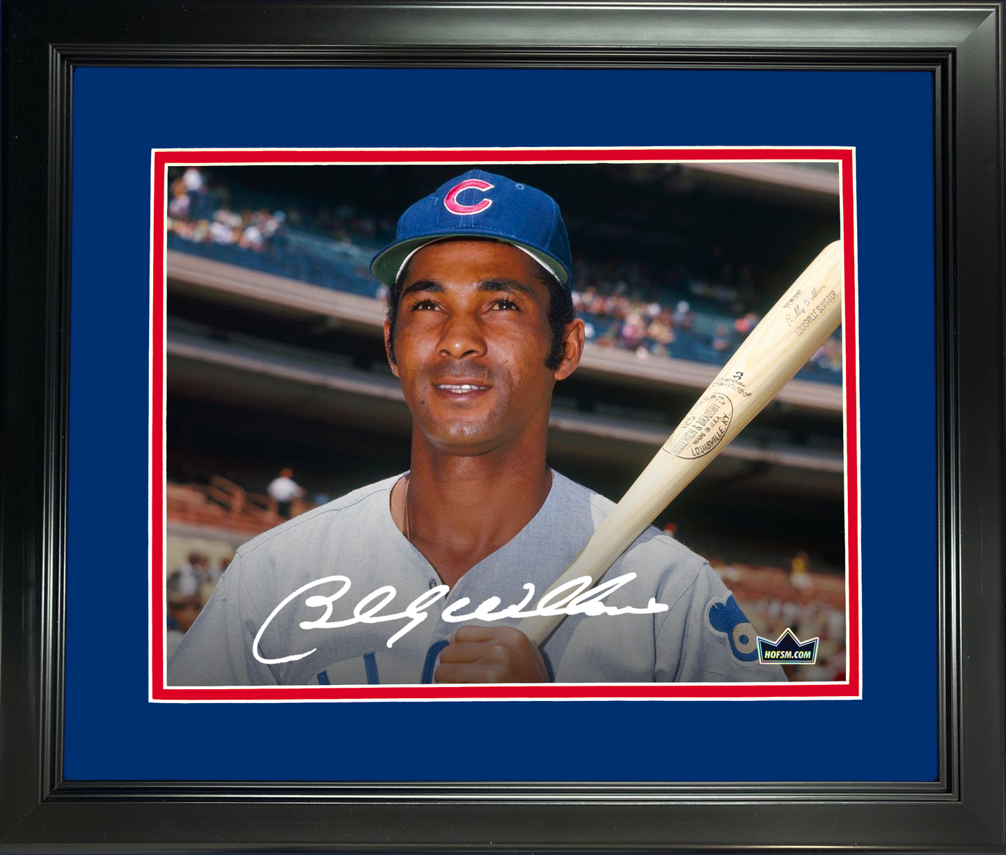 Framed Billy Williams Facsimile Laser Engraved Signature Auto Chicago Cubs 11"x14" Baseball Photo HOFSM Holo