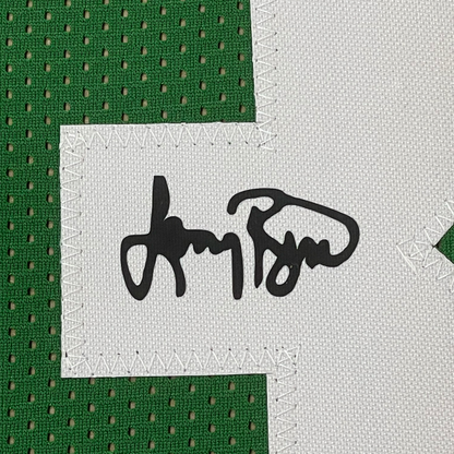 Framed Facsimile Autographed Larry Bird 35x39 Boston Green Reprint Laser Auto Basketball Jersey