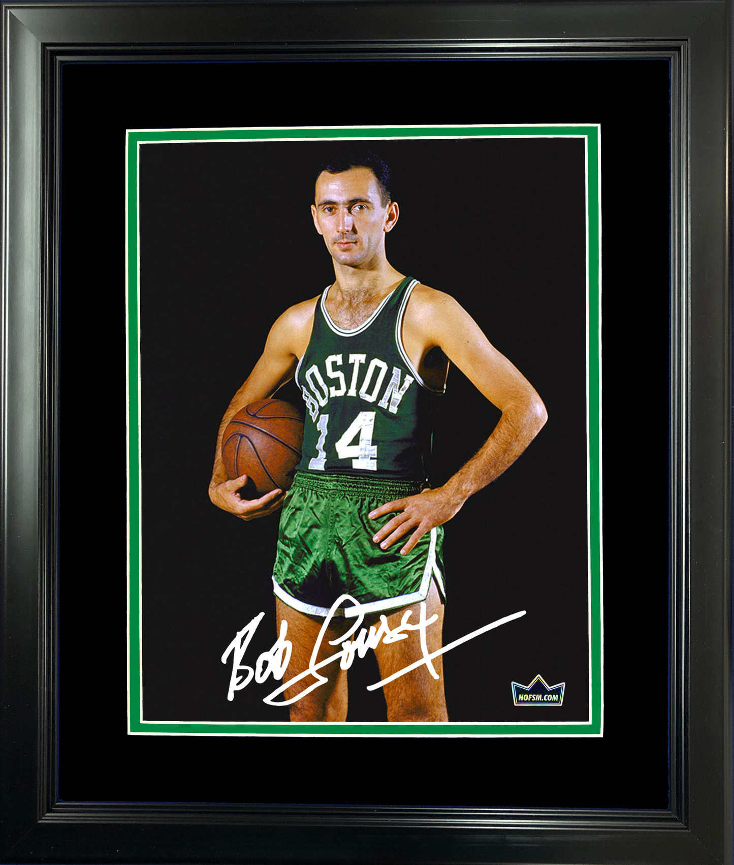 Framed Bob Cousy Facsimile Laser Engraved Signature Auto 11"x14" Basketball Photo HOFSM Holo