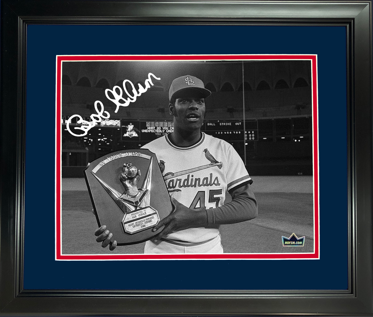 Framed Bob Gibson 1970 Cy Young St. Louis Cardinals Facsimile Laser Engraved Signature Auto 11"x14" Baseball Photo HOFSM Holo