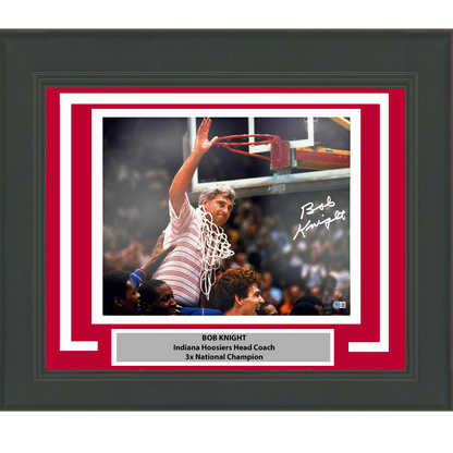 Framed Autographed/Signed Bobby Bob Knight Net Indiana Hoosiers 16x20 College Basketball Photo Beckett BAS COA