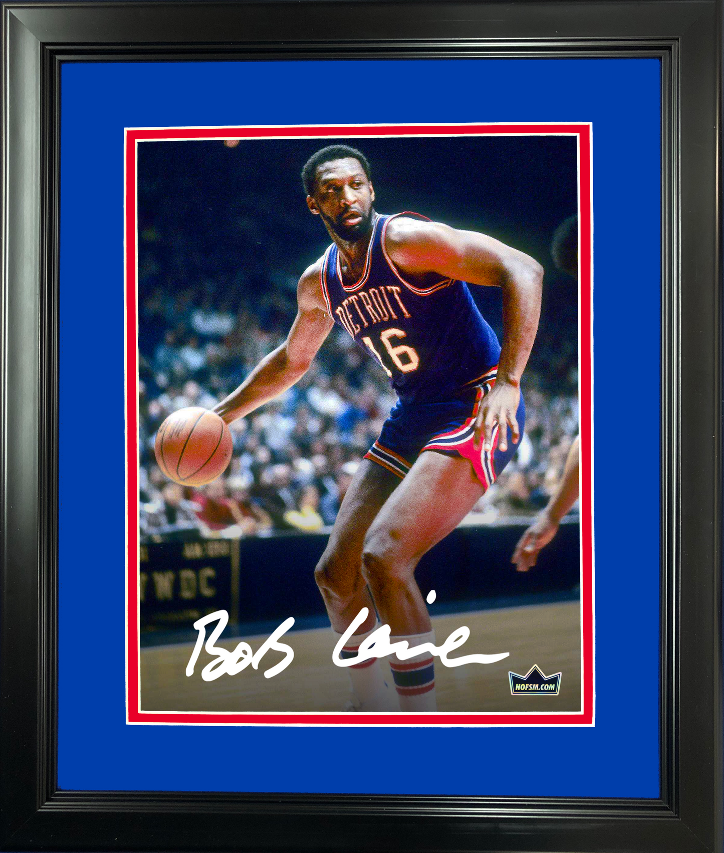 Framed Bob Lanier Detroit Pistons Facsimile Laser Engraved Signature Auto 11"x14" Basketball Photo HOFSM Holo