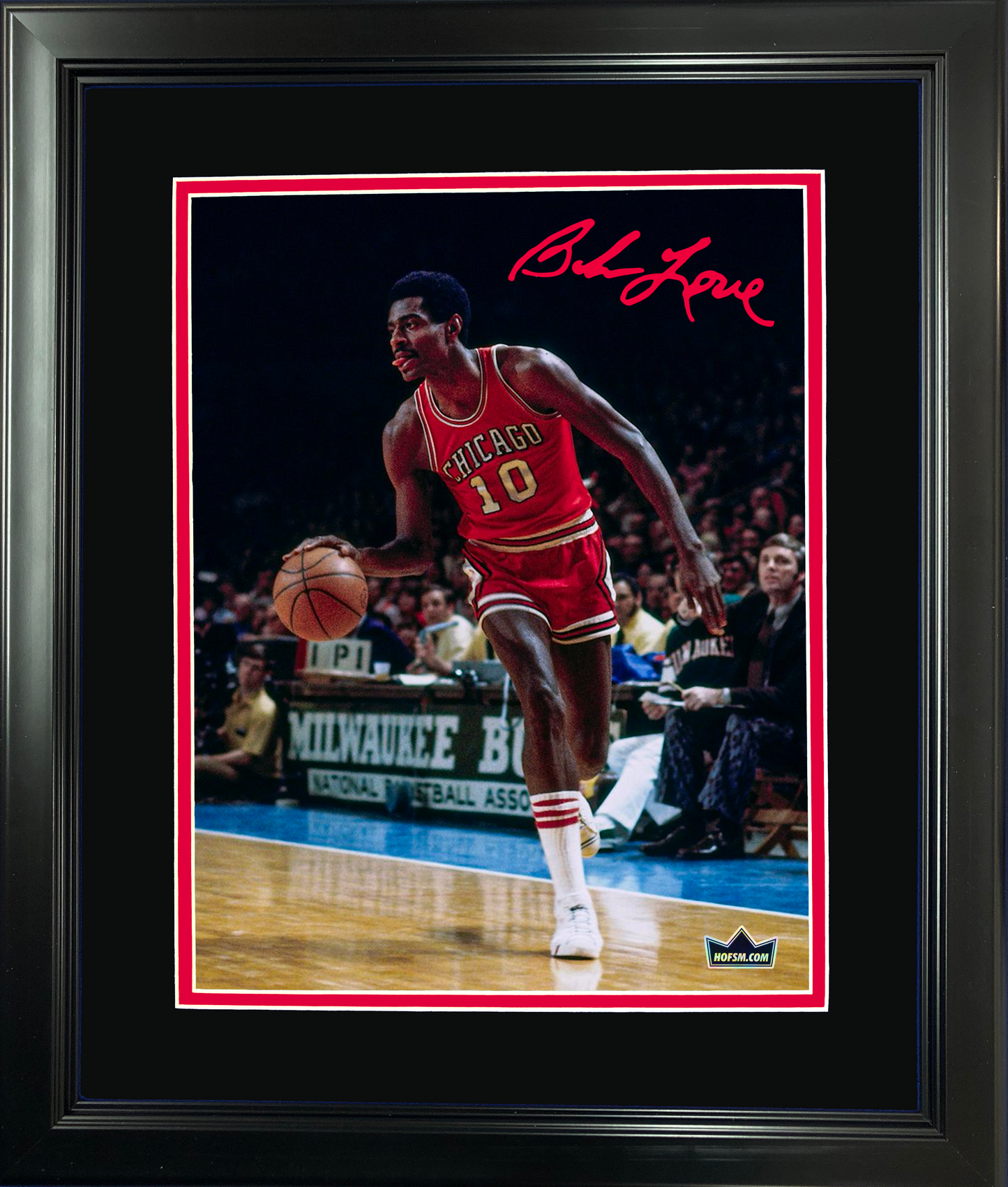 Framed Bob Love Facsimile Laser Engraved Signature Auto 11"x14" Basketball Photo HOFSM Holo