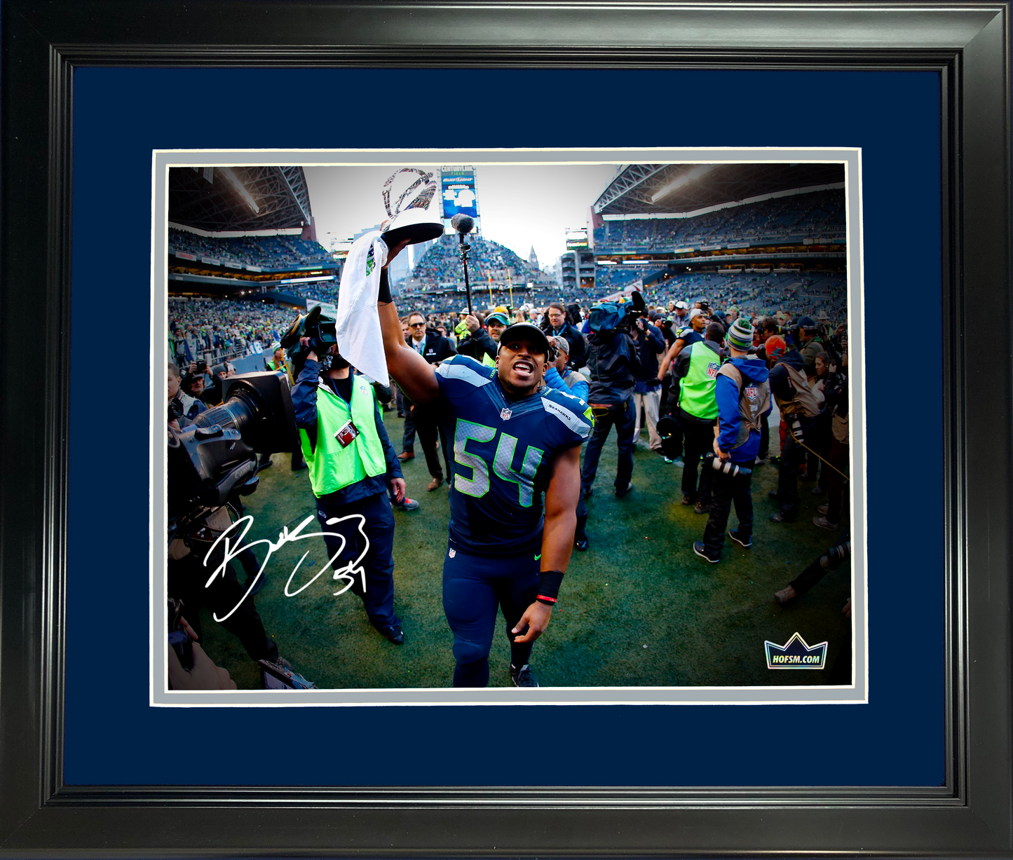 Framed Bobby Wagner Facsimile Laser Engraved Signature Auto Seattle Seahawks 11"x14" Football Photo HOFSM Holo