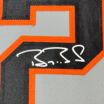 Framed Facsimile Autographed Barry Bonds 35x39 San Francisco Grey Reprint Laser Auto Baseball Jersey