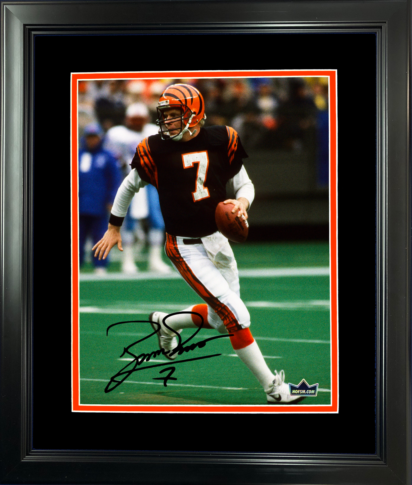 Framed Boomer Esiason Cincinnati Bengals Facsimile Laser Engraved Signature Auto 11"x14" Football Photo HOFSM Holo