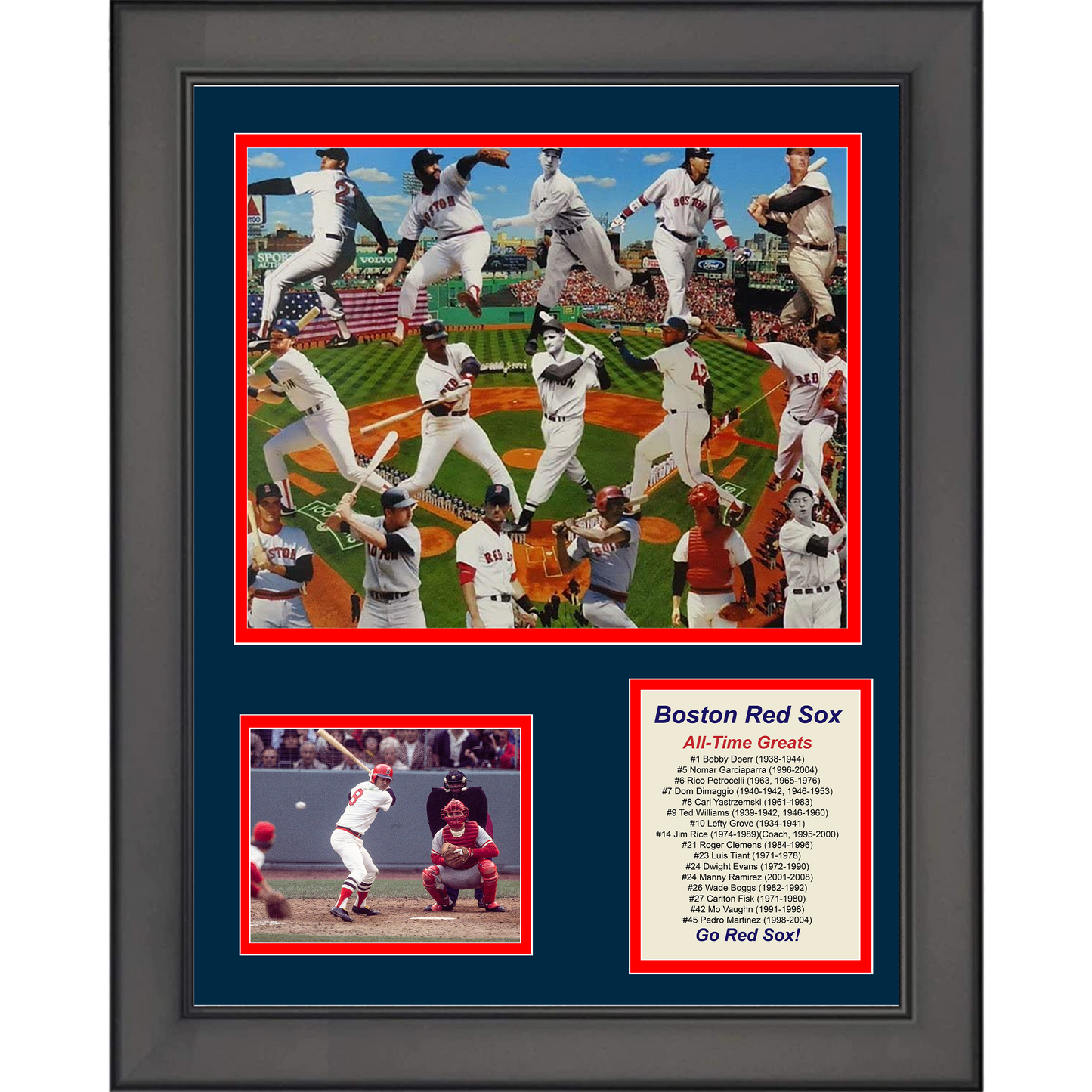 Framed Boston Red Sox All-Time Greats Legends 11"x14" Baseball Three Photo Collage