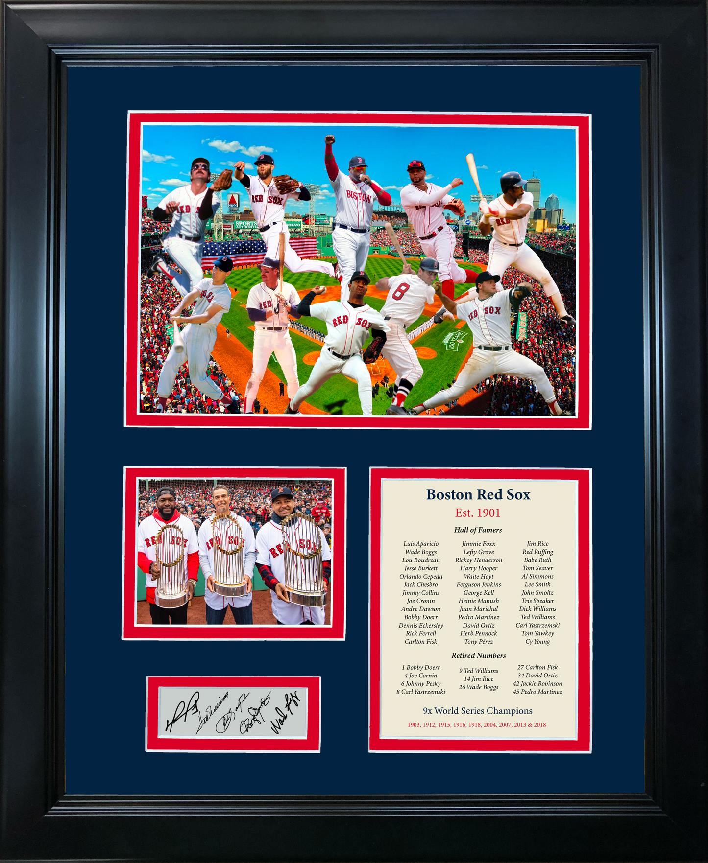 Framed Boston Red Sox All-Time Greats Facsimile Laser Engraved Signature Auto 11"x14" Baseball Photo Sig Collage