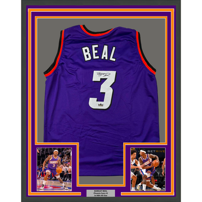 Framed Facsimile Autographed Bradley Beal 35x39 Phoenix Purple Reprint Laser Auto Basketball Jersey