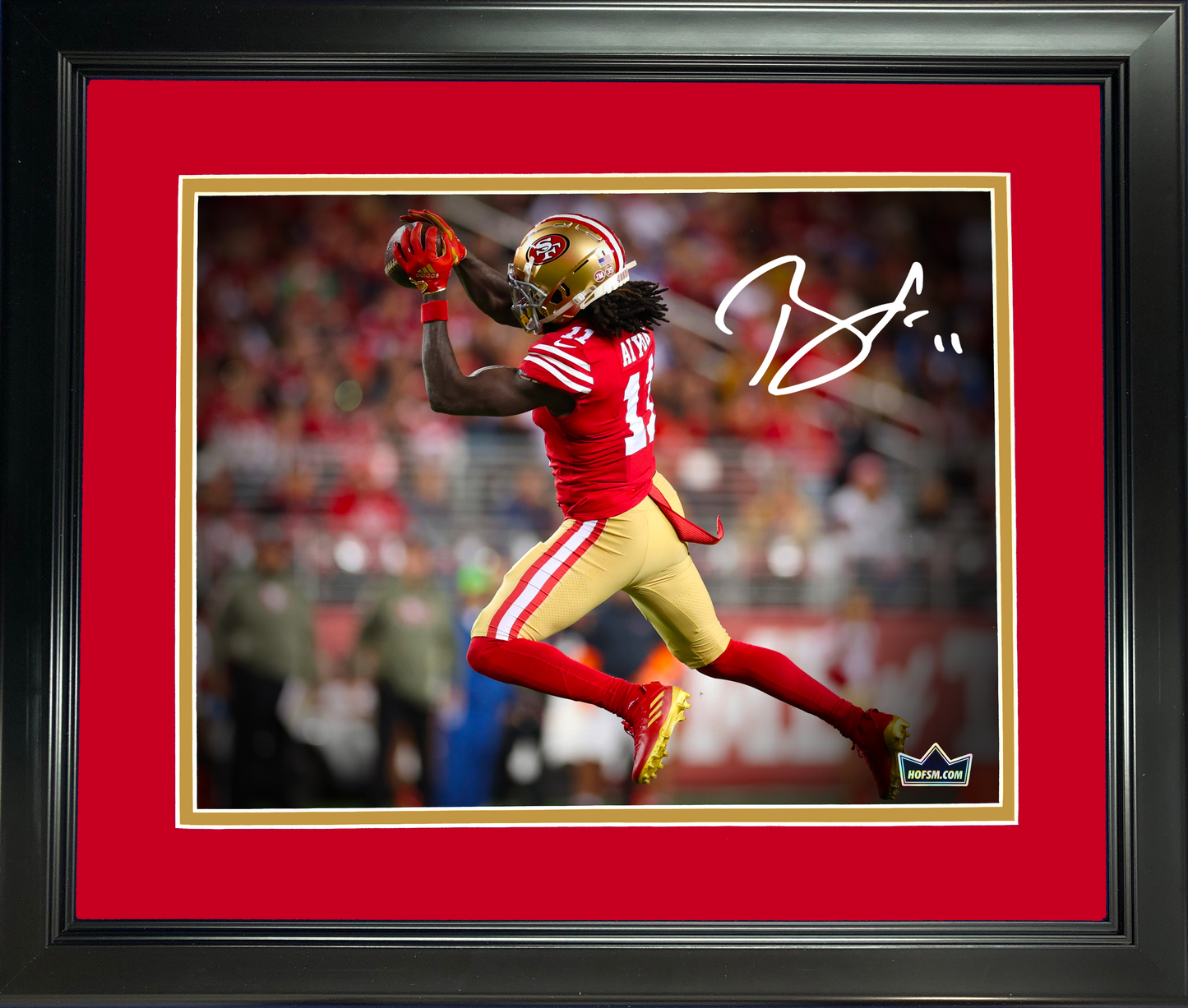 Framed Brandon Aiyuk San Francisco 49ers Facsimile Laser Engraved Signature Auto 11"x14" Football Photo HOFSM Holo