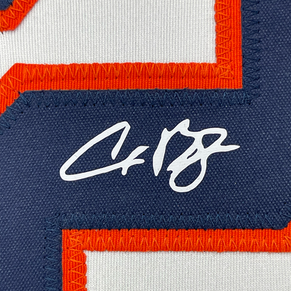 Framed Facsimile Autographed Alex Bregman 35x39 Houston White Reprint Laser Auto Baseball Jersey