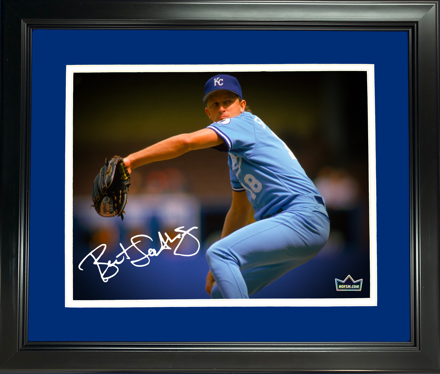 Framed Bret Saberhagen Kansas City Royals Facsimile Laser Engraved Signature Auto 11"x14" Baseball Photo HOFSM Holo