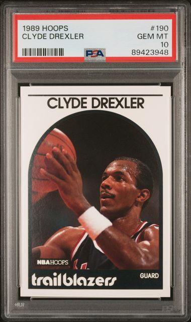 Graded 1989 Hoops Clyde Drexler #190 Basketball Card PSA 10 Gem Mint
