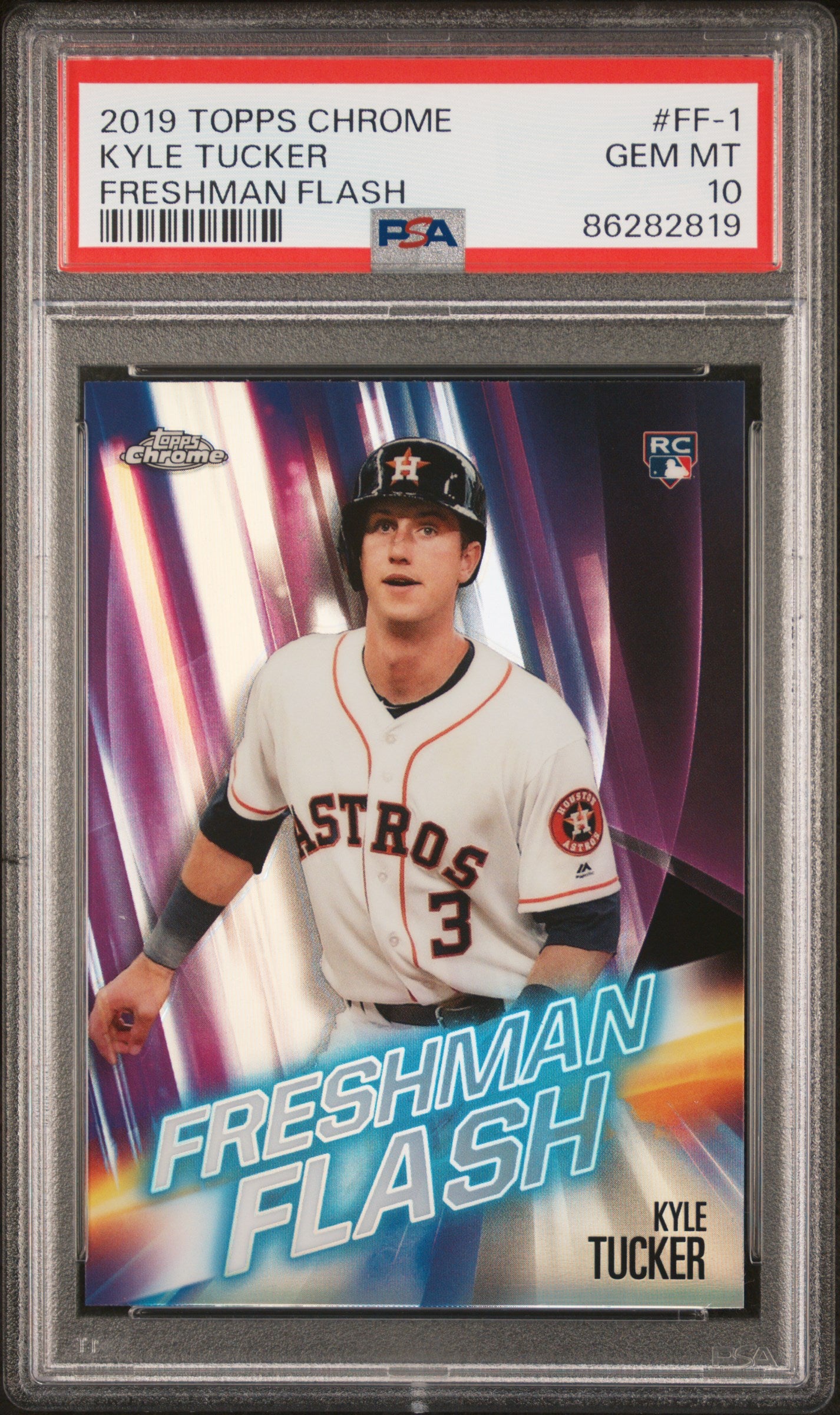 Graded 2019 Topps Chrome Kyle Tucker #FF1 Freshman Flash Rookie RC Baseball Card PSA 10 Gem Mint