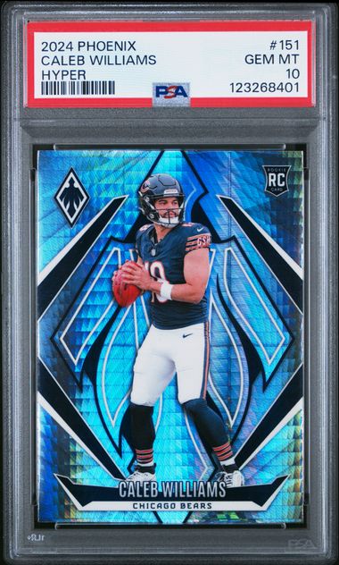 Graded 2024 Panini Phoenix Caleb Williams #151 Hyper Rookie RC Football Card PSA 10 Gem Mint