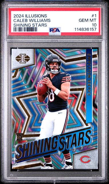 Graded 2024 Panini Illusions Caleb Williams #1 Shining Stars Rookie RC Football Card PSA 10 Gem Mint