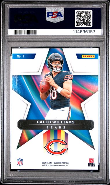 Graded 2024 Panini Illusions Caleb Williams #1 Shining Stars Rookie RC Football Card PSA 10 Gem Mint
