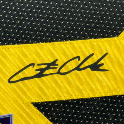 Framed Facsimile Autographed Caitlin Clark 35x39 Iowa Black Reprint Laser Auto College Basketball Jersey