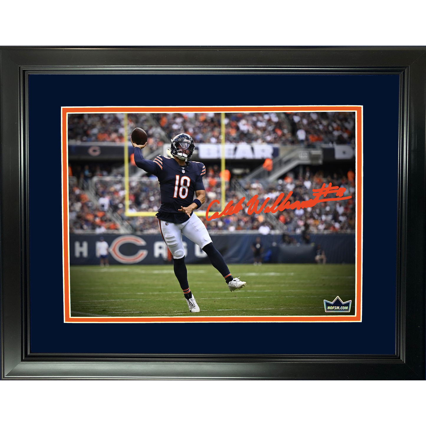 Framed Caleb Williams Chicago Bears Facsimile Laser Engraved Signature Auto 11"x14" Football Photo HOFSM Holo