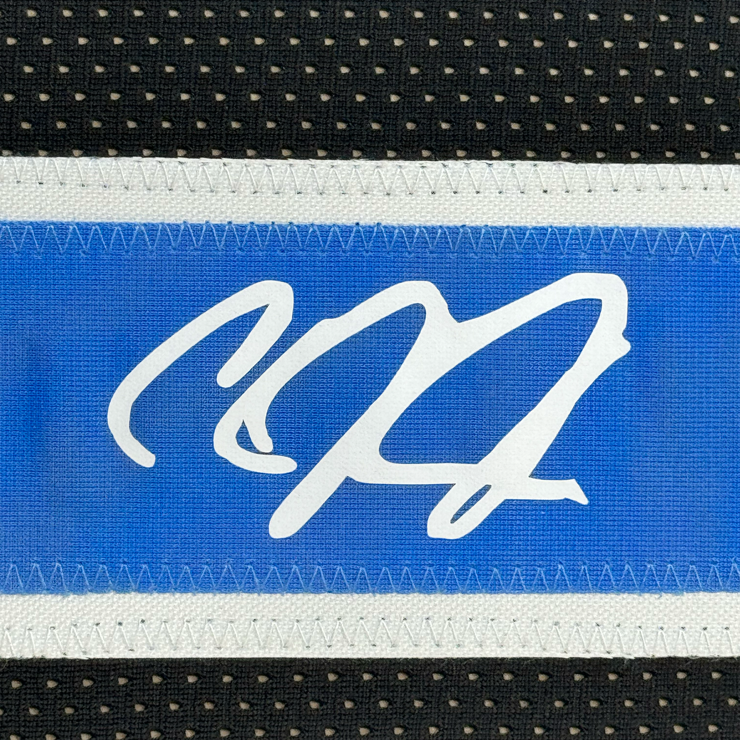 Framed Facsimile Autographed Calvin Johnson 35x39 Detroit Black Reprint Laser Auto Football Jersey