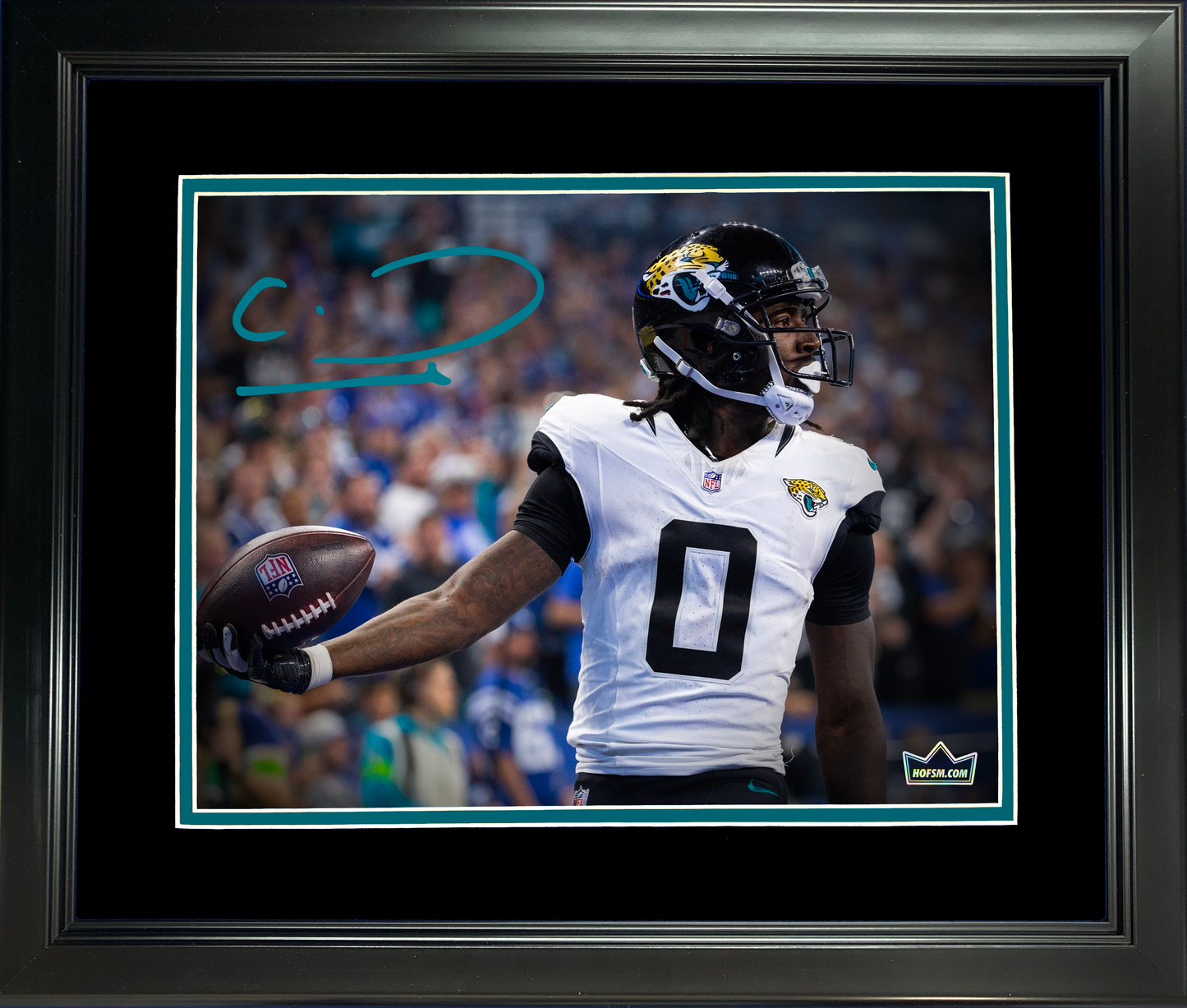 Framed Calvin Ridley Facsimile Laser Engraved Signature Auto Jacksonville Jaguars 11"x14" Football Photo HOFSM Holo
