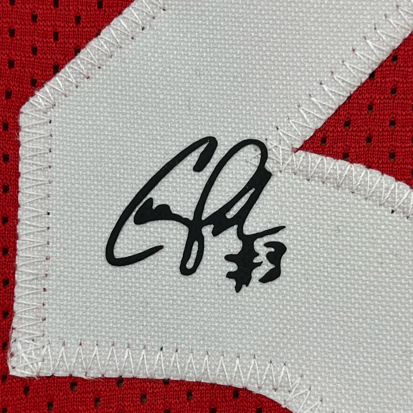 Framed Facsimile Autographed Candace Parker 35x39 Las Vegas Red Reprint Laser Auto Basketball Jersey