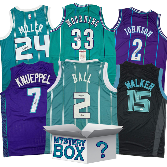 Autographed/Signed Charlotte Basketball Jersey Mystery Box with PSA JSA or Beckett COA