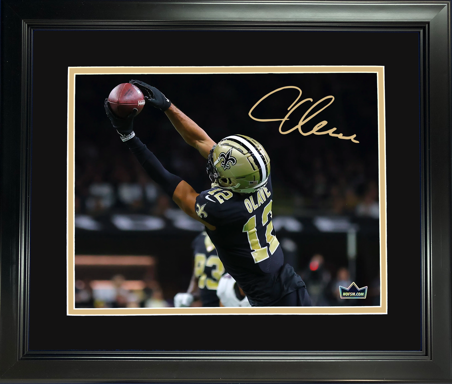 Framed Chris Olave New Orleans Saints Facsimile Laser Engraved Signature Auto 11"x14" Football Photo HOFSM Holo