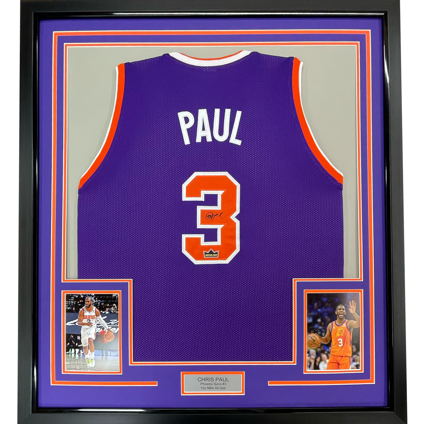 Framed Facsimile Autographed Chris Paul 35x39 Phoenix Purple Reprint Laser Auto Basketball Jersey