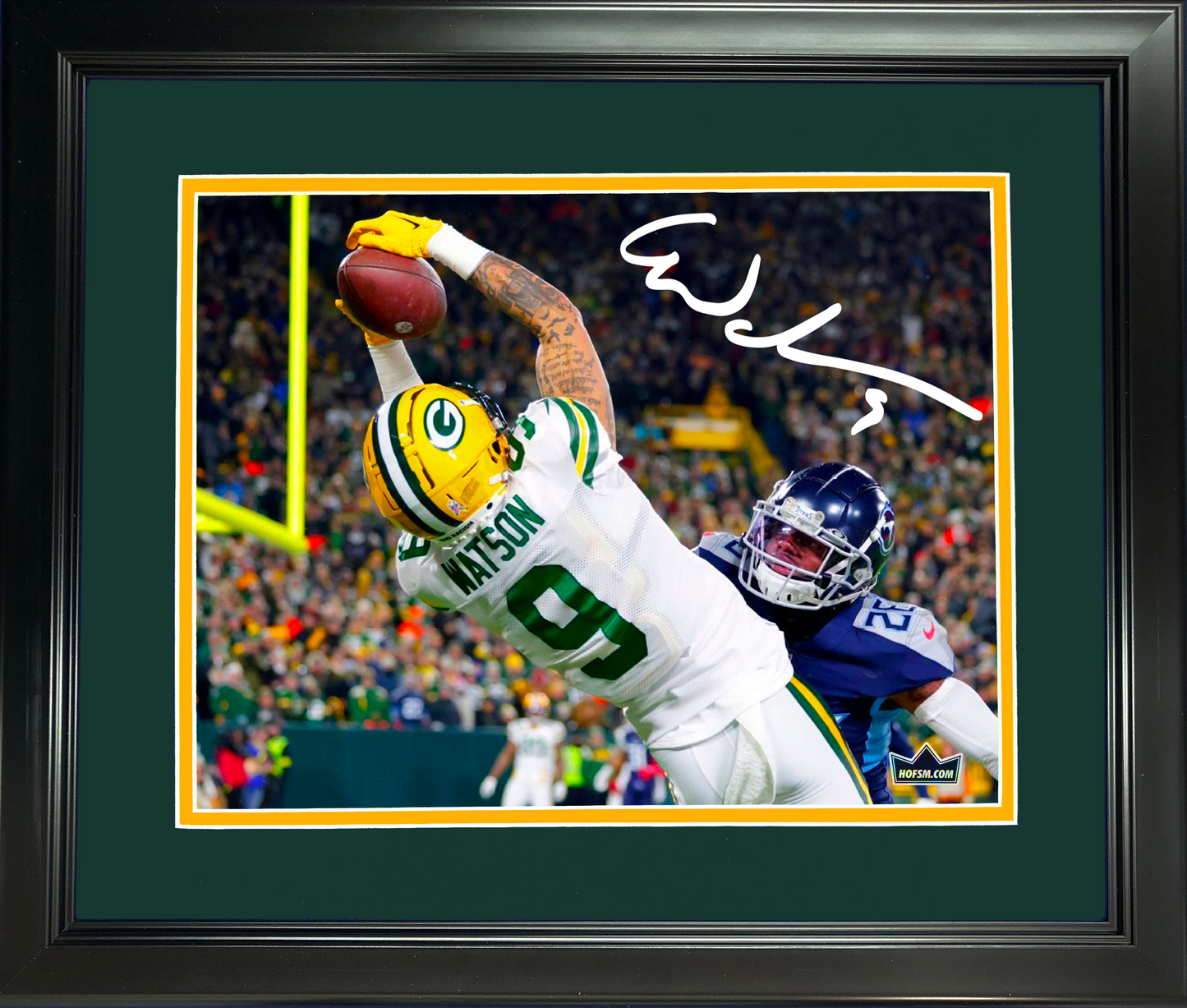 Framed Christian Watson Green Bay Packers Facsimile Laser Engraved Signature Auto 11"x14" Football Photo HOFSM Holo