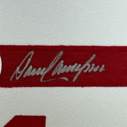 Framed Autographed/Signed Dave Concepcion 35x39 Cincinnati White Baseball Jersey JSA COA