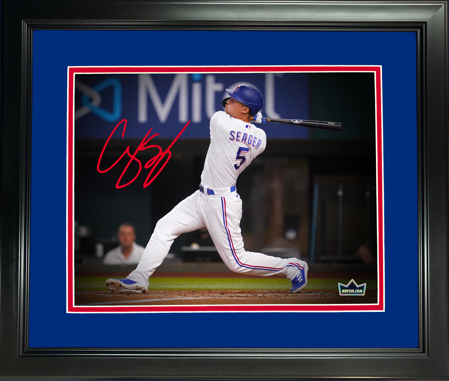 Framed Corey Seager Texas Rangers Facsimile Laser Engraved Signature Auto 11"x14" Baseball Photo HOFSM Holo