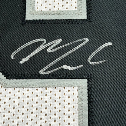 Framed Autographed/Signed Maxx Crosby 35x39 Las Vegas Oakland White Football Jersey Beckett BAS COA
