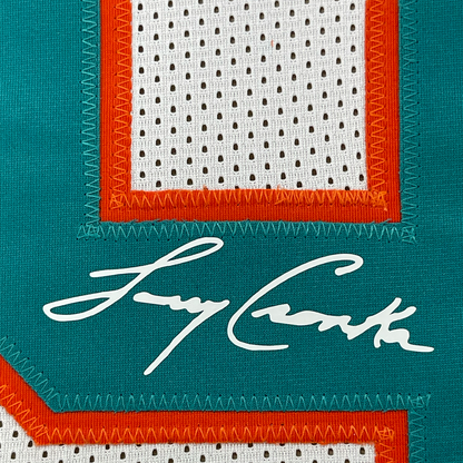 Framed Facsimile Autographed Larry Csonka 35x39 Miami White Reprint Laser Auto Football Jersey