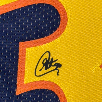 Framed Facsimile Autographed Stephen Steph Curry 35x39 Golden State Navy Blue Retro Rookie Reprint Laser Auto Basketball Jersey