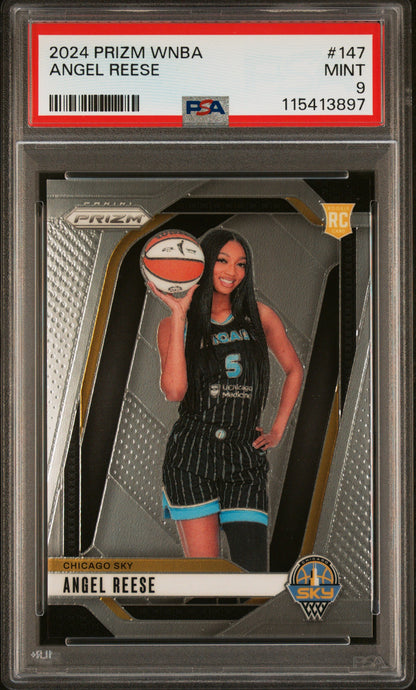 Graded 2024 Panini Prizm Angel Reese #147 Rookie RC Basketball Card PSA 9 Mint