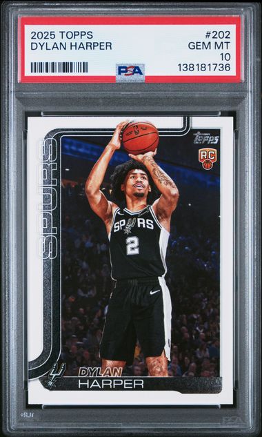 Graded 2025 Topps Dylan Harper #202 Rookie RC Basketball Card PSA 10 Gem Mint