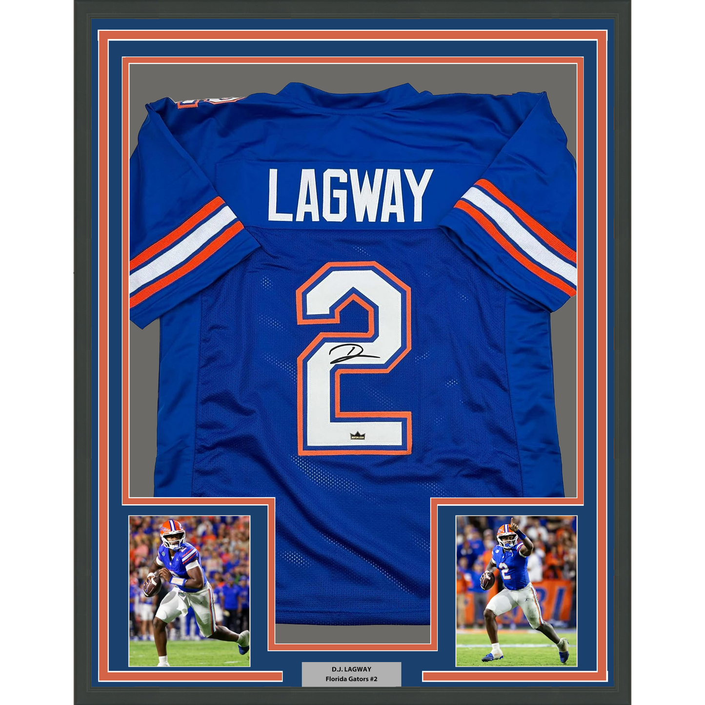 Framed Facsimile Autographed D.J. DJ Lagway 35x39 Florida Blue Reprint Laser Auto College Football Jersey
