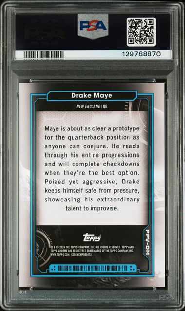 Graded 2024 Topps Cosmic Chrome Drake Maye #DM Planetary Pursuit Venus Rookie RC Football Card PSA 10 Gem Mint