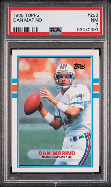 Graded 1989 Topps Dan Marino #293 Football Card PSA 7 Near Mint