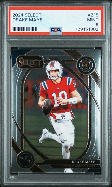 Graded 2024 Panini Select Drake Maye #218 Rookie RC Football Card PSA 9 Mint
