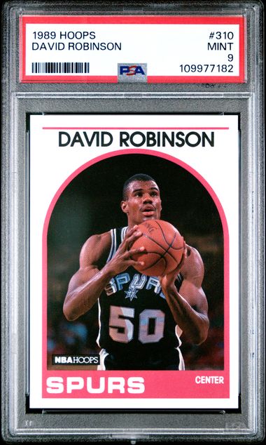 Graded 1989 Hoops David Robinson #310 Rookie RC Basketball Card PSA 9 Mint