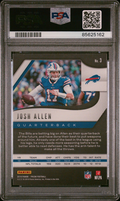 Graded 2019 Panini Prizm Josh Allen #3 Football Card PSA 9 Mint