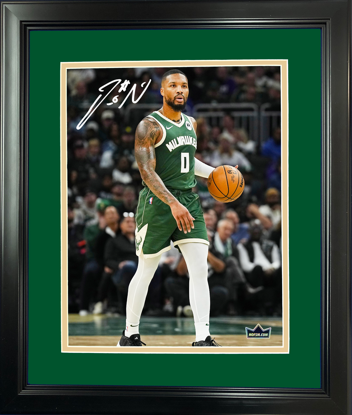 Framed Damian Lillard Facsimile Laser Engraved Signature Auto 11"x14" Basketball Photo HOFSM Holo