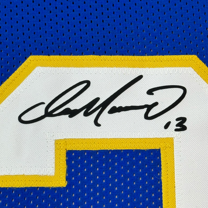 Framed Facsimile Autographed Dan Marino 35x39 Pittsburgh Blue Reprint Laser Auto College Football Jersey
