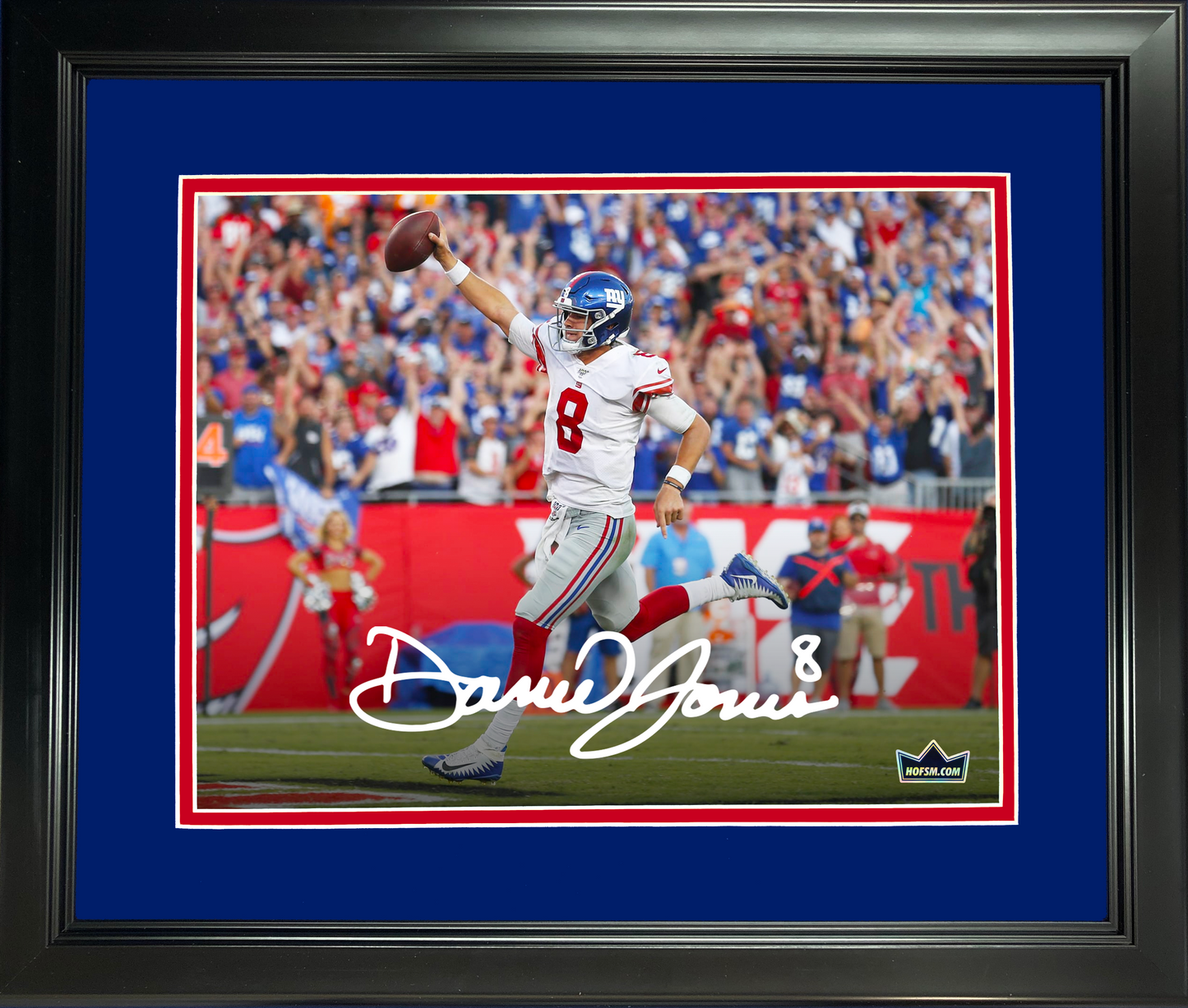 Framed Daniel Jones New York Giants Facsimile Laser Engraved Signature Auto 11"x14" Football Photo HOFSM Holo