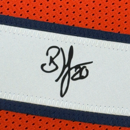 Framed Facsimile Autographed Brian Dawkins 35x39 Denver Orange Reprint Laser Auto Football Jersey