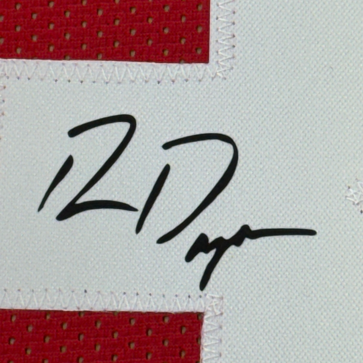 Framed Facsimile Autographed Ron Dayne 35x39 Wisconsin Red Reprint Laser Auto College Football Jersey