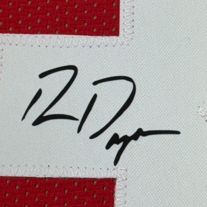 Framed Facsimile Autographed Ron Dayne 35x39 Wisconsin Red Reprint Laser Auto College Football Jersey